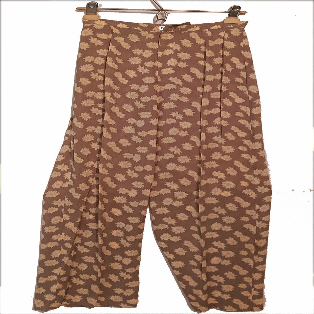 Banana Republic Chocolate Brown and Gold Flowers Slack Size 4